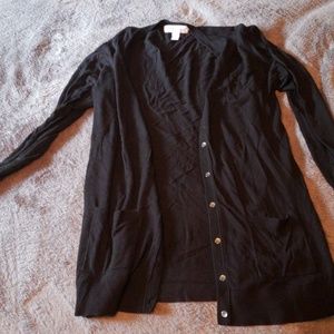 Long black pocketed cardigan size xl